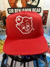 Vintage Piggly Wiggly Pig Foam Mesh Trucker Hat Snapback Cap Adjustable Red