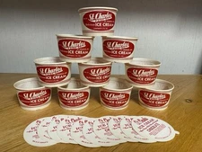 St. Charles Ice Cream Round Carton with Lid - Lot of 10