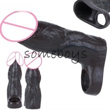Black Color Silicone Penis Sleeve Hollow Enlargement For Men Delay Ejaculation