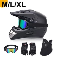 DOT Motocross Helmet Off Road Pitbike Dirtbike ATV Helmet w/ Goggles/Gloves/Mask