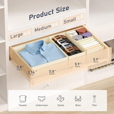 16 Pack Foldable Fabric Drawer Organizer - Baby Nursery & Bedroom Storage Bins for Underwear, Socks, Bras Hokku Designs 16 Pack Foldable Fabric Drawer Organizer - Baby Nursery & Bedroom Storage Bins for Underwear, Socks, Bras Hokku Designs
