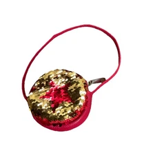 Red Leather Coin Purse With Star