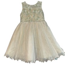Rare Editions Fairy Lace Dress Girls Sz 5 Blue Whimsical Princess Sparkle Tulle