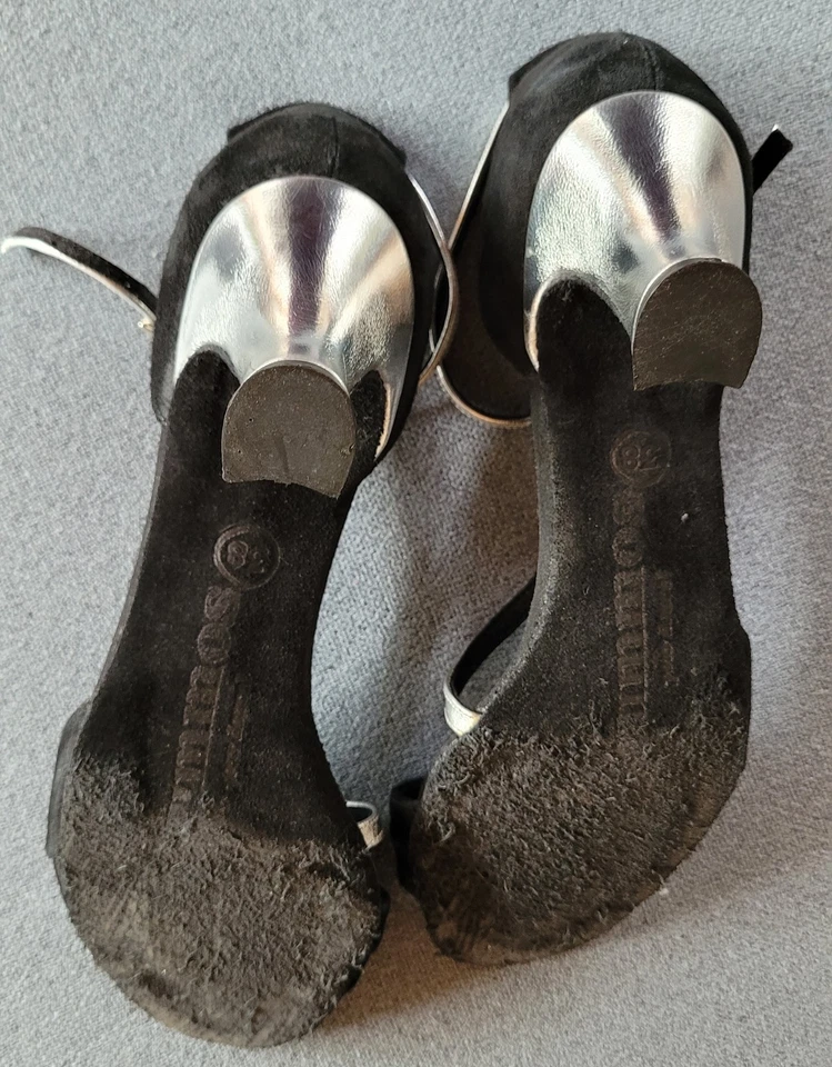 Rummos Damen Tanzschuhe offen Leder Modell 304 schwarz/silber 6cm Gr. 38 in OVP - Bild 3 von 4