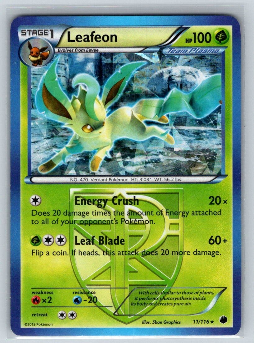 Leafeon (Cracked Ice) Plasma Freeze 11/116 Rare Pokemon Card MP