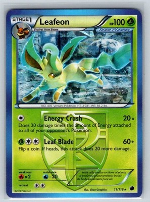 Leafeon (Cracked Ice) Plasma Freeze 11/116 Rare Pokemon Card MP