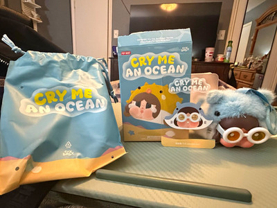 POP MART Crybaby Cry Me An Ocean Vinyl Plush Pendant Manta Ray Blue Blind Box