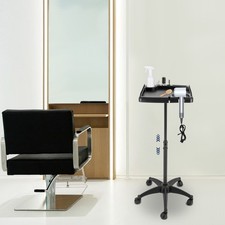 Salon Tray Cart 28.54-43.31" Height Adjustable Rolling Salon Tray with 5 Wheels