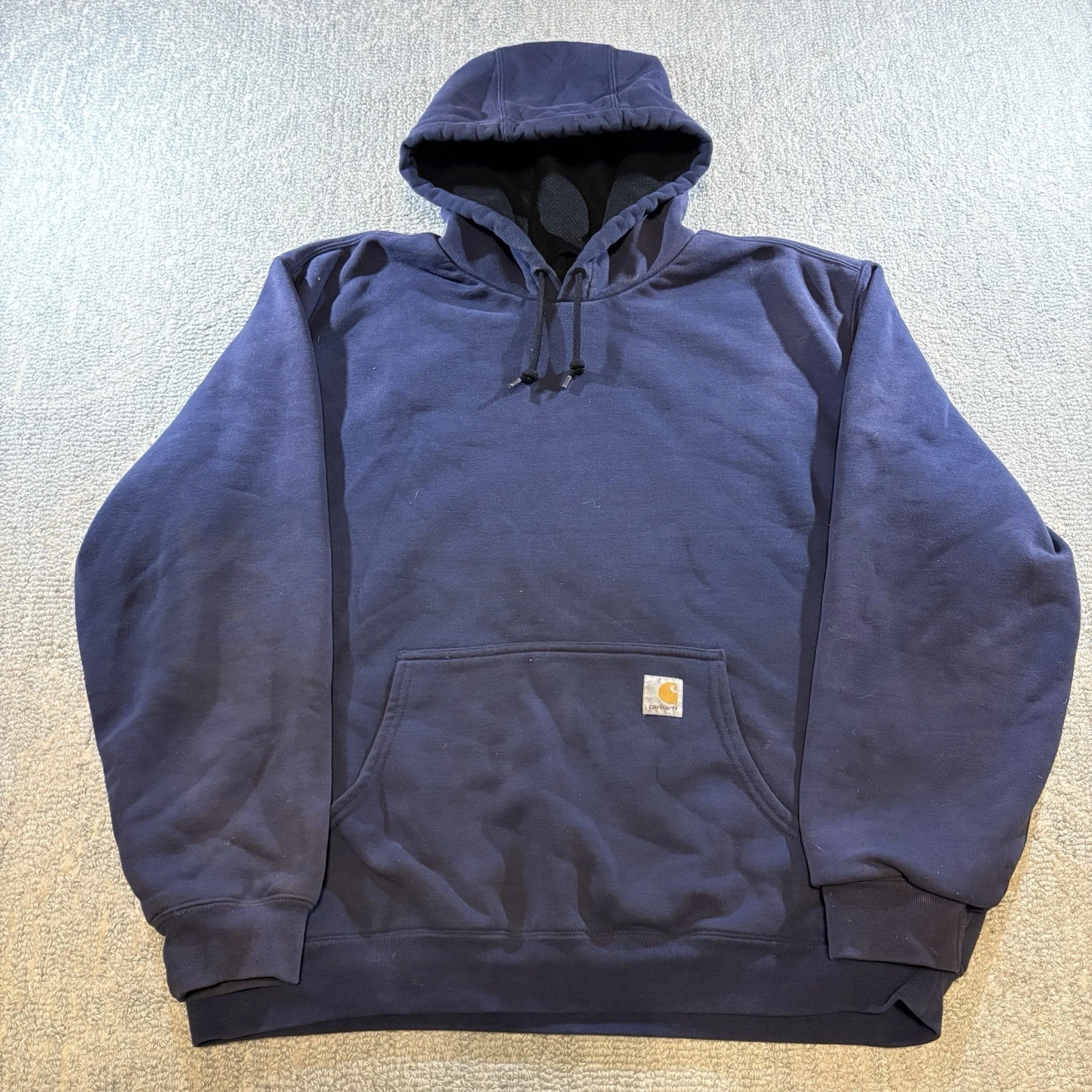 Vintage 90s Carhartt Pullover Thermal Lined J170 NVY Navy Workwear Sz L