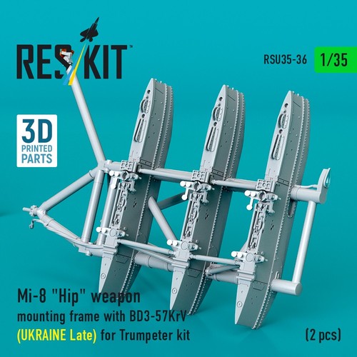 1/35 Mi-8 Hip Weapon Mounting Frame BD3-57KrV Ukraine for Trumpeter RSU35-0036 - Picture 3 of 3