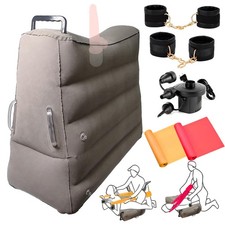 Inflatable Sex Pillow with Dildo Mount, Sex Position Pillow with BDSM kit - M...