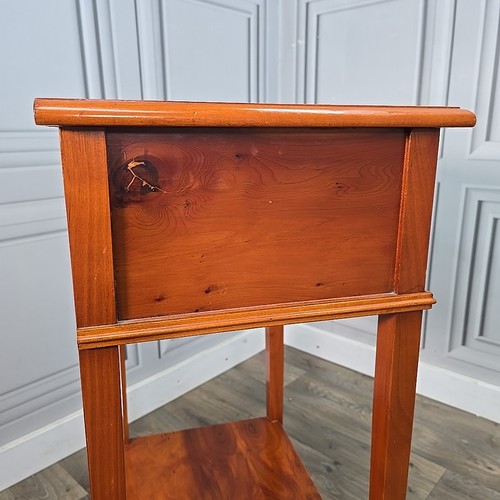 Antique Style Georgian Revival Hall Telephone Table Drawer Plant Stand Yew Wood - Picture 22 of 24