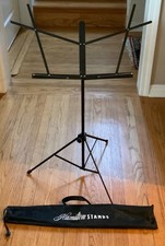 The Hamilton portable Folding Black Music Stand - Adjustable Height, with bag