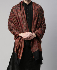 Sciarpa scialle tessuto nero avvolgente morbida elegante tradizionale etnica ...