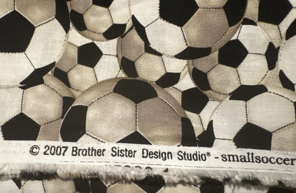 SMALL SOCCER BALL Print Fabric  46" x  49" Brother Sister Design Studio 38 x 45" - Image 3 of 4