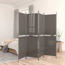 4-Panel Room Divider Anthracite 200x180 cm Fabric vidaXL