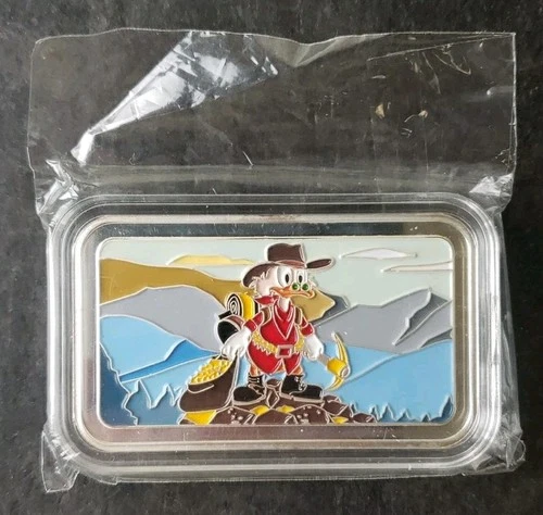 Bullion Traders 1oz Silver Enamelled Duck Prospector Bar in a Capsule