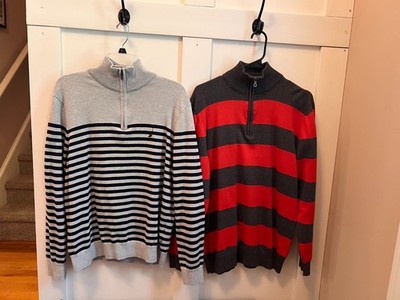 Lot of 2 quarter-zip sweaters, Nautica and Old Navy, M and L