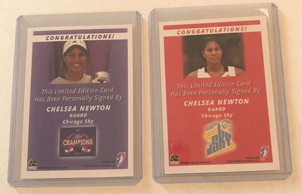 CHELSEA NEWTON Chicago SKY Signed Rittenhouse WNBA Basketball Trading Card Pair - Image 2 of 2