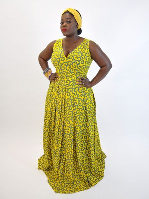 ankara print maxi dress