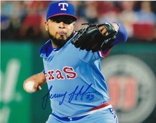 JEREMY JEFFRESS  TEXAS RANGERS  THROWBACK   ACTION SIGNED 8x10