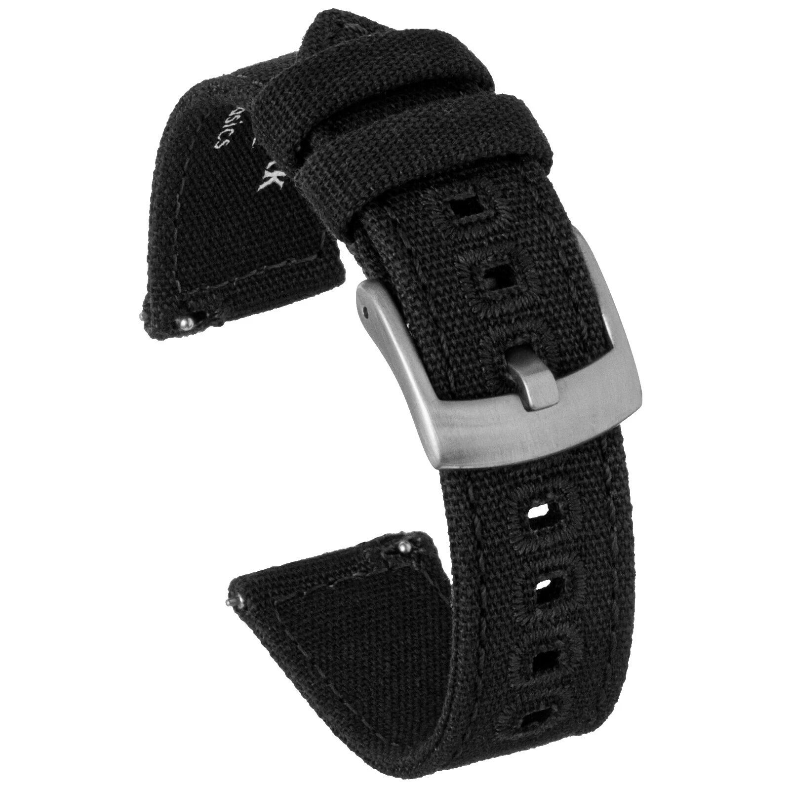 Reloj de pulsera Correa de dos piezas Lona Negro Bandas de