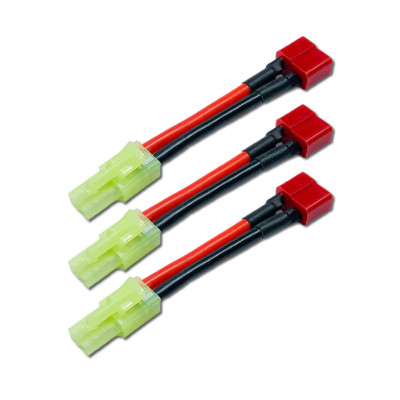 3x Stück Adapterkabel Mini TAMIYA Buchse > T-Plug Deans T-Stecker Adapter 14AWG