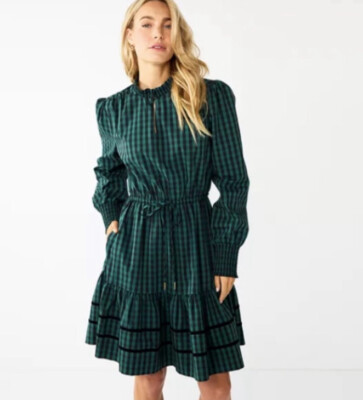 DRAPER JAMES RSVP Long Sleeve Tiered Dress New Plaid Black Green Size 2XL | eBay DRAPER JAMES RSVP Long Sleeve Tiered Dress New Plaid Black Green Size 2XL | eBay