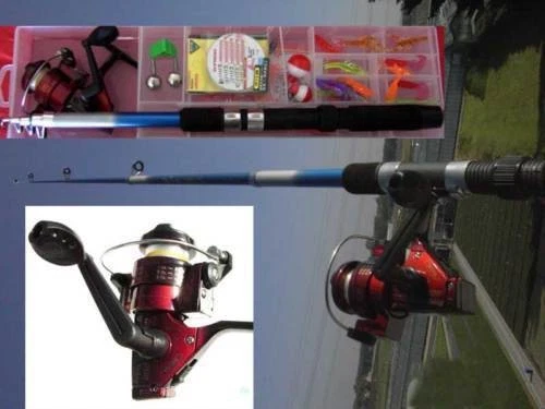 SOYTICH Angelset für Kinder Rute Rolle Angelrolle Angelkoffer angelbox (kinderangelset)