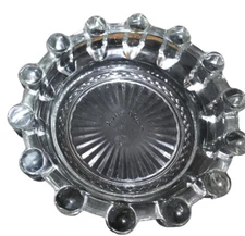 VTG Glass Bubble Knobbed Heavy Clear Ashtray Astra Blue