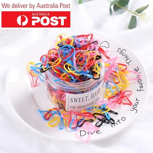 100-500pcs Elastic Rubber Hair Ties Hair Band Ropes Women's Ponytail Holder OZ - Picture 14 of 17