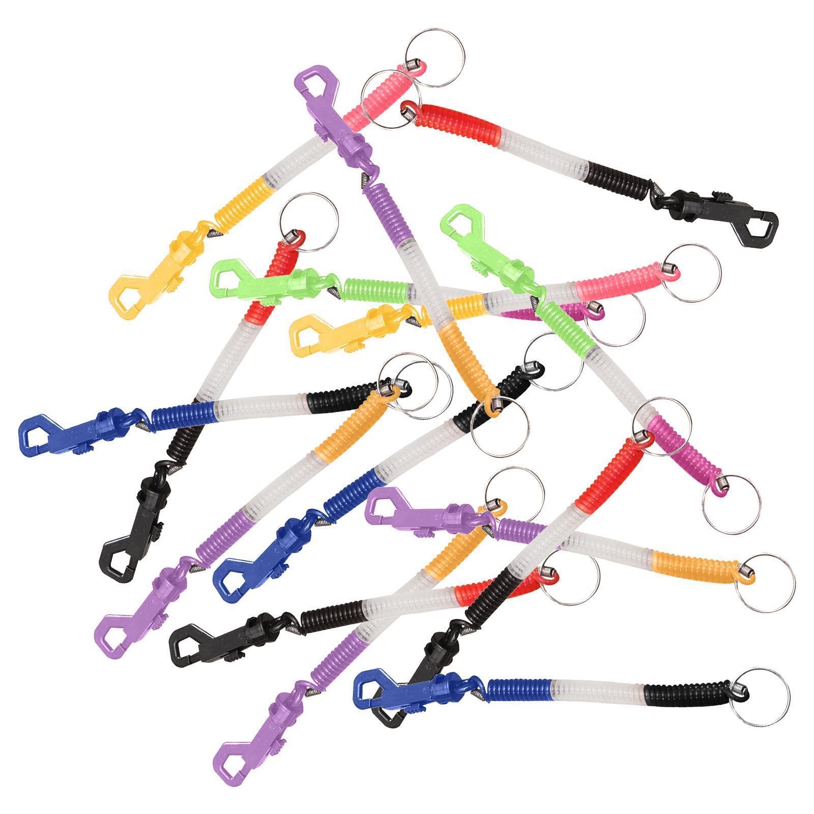 50x Spring Keychain Stretchy Retractable Keyring Stretch Cord Lanyard