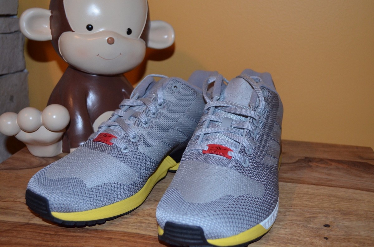 NEW ADIDAS ZX FLUX WEAVE Trainers MENS SZ 9 Grey CLONIX