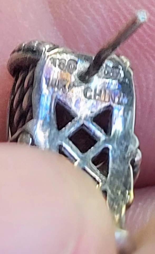 Винтажные серьги из желтого золота 14 карат и серебра 925 пробы с граненым дымчатым кварцем - Изображение 3 из 4