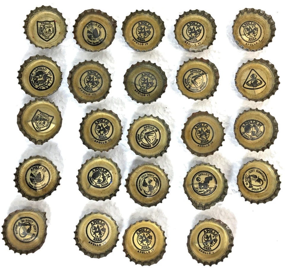 COCA~COLA - LOT OF 24 NASA APOLLO - BOTTLE CAPS - USED - Image 2 of 4