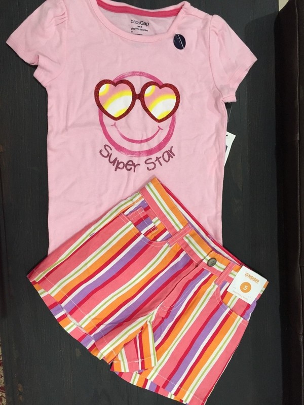 NEW Gymboree & Gap GIRLS outfit lot size 5 Shirt shorts 53.00