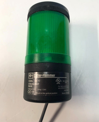 Eaton Cutler-Hammer E26BL Ser A2 E26 Green Stack Light Tower Module - Base - Cap