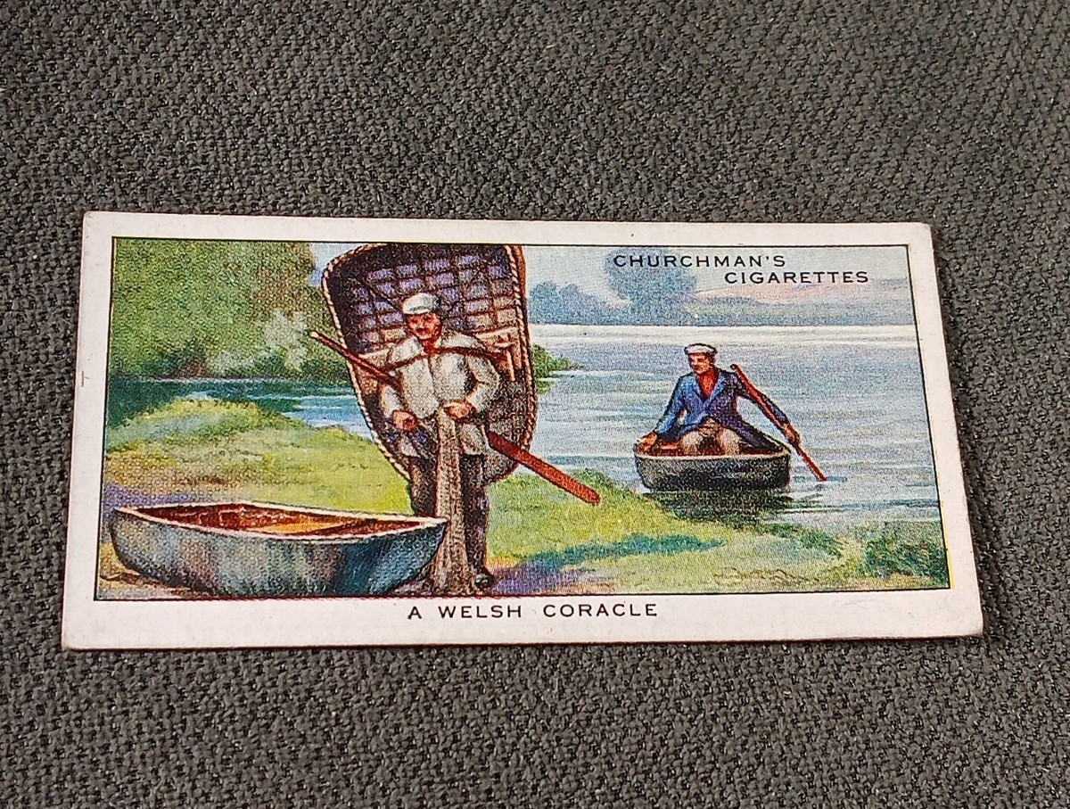 cigarette in welsh 👉Churchman Cigarette Card The Story Of Navigation #4 A Welsh Coracle (8)