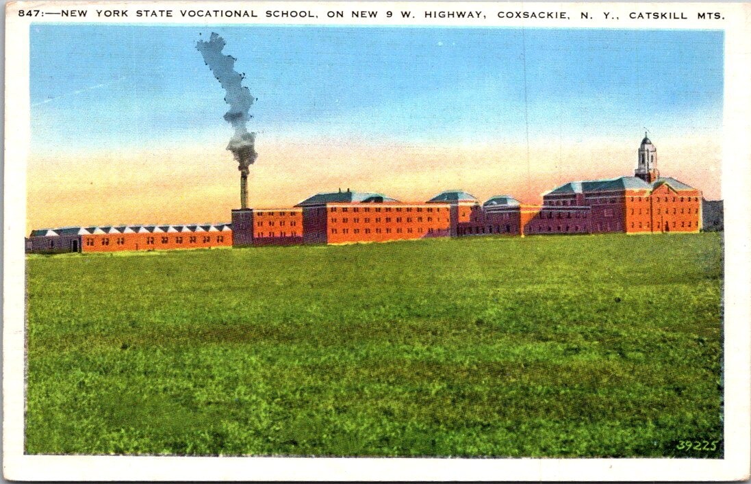 Postcard New York State Vocational School Coxsackie NY White Border eBay