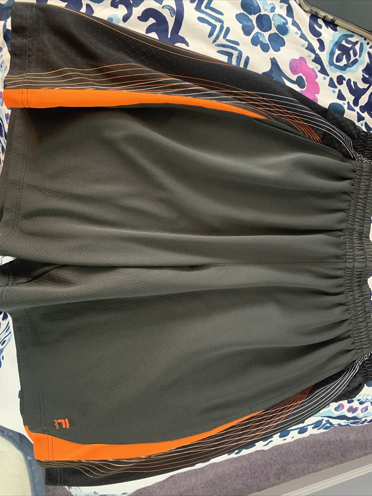 Pantaloncini corti uomo Fila M grigio e arancione vestibilità asciutta usati