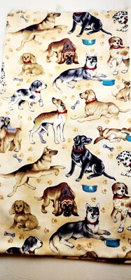 Vintage Fabric * Whiskers and  Paws * 100% cotton -  37'' x 44'' Hoffman Internat