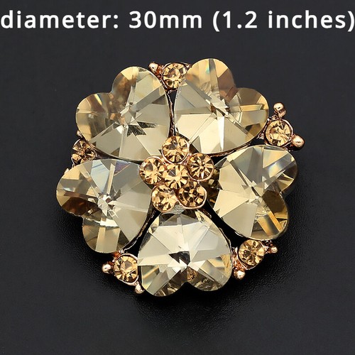1X Crystal Big Button Glitter Flower Shape Sew on For Overcoat Costume Decor DIY - Picture 6 of 16
