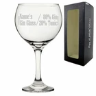 Personalised Engraved Gin Measurements Glass with Gift Box