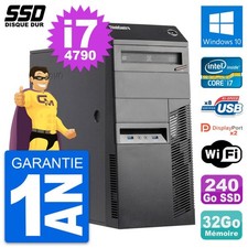 PC Tour Lenovo ThinkCentre M83 Intel i7-4790 RAM 32Go SSD 240Go Windows 10 Wifi