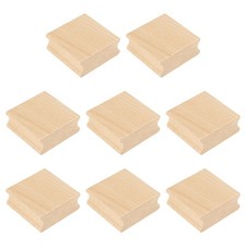 8Pcs 50x50mm Wooden Stamp Block Blank Rubber Stamp Mounts Wood Color