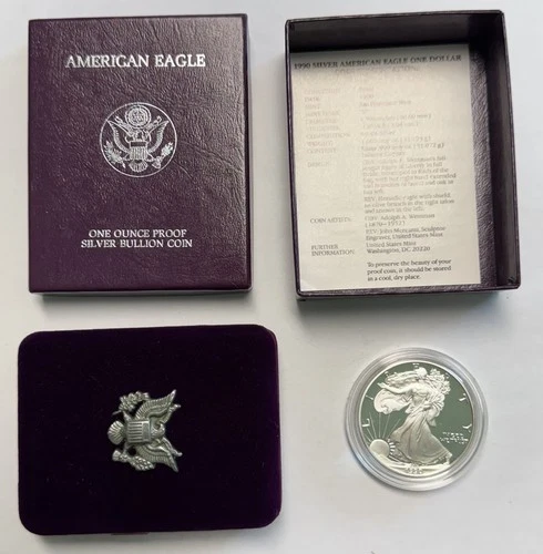 1990-S American Silver Eagle Proof — photo from the most recent tracked eBay sale