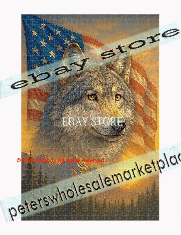 1000 piece jigsaw puzzle Wolf Sunset Americana Style wilderness | eBay