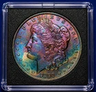 1890-P Morgan Silver Dollar Rainbow Toned Rare  Colors Vintage US Coin