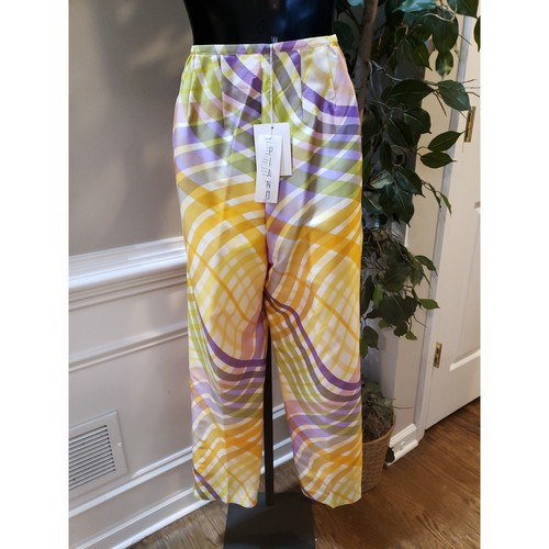 Piano 2 Piece Shirt & Pants Women's 6 Orange Silk Ribbed Sleeveless Pullover - Picture 16 of 17