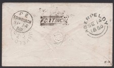 Fine 1859 envelope with super strike of FORTINGAL straightline in black